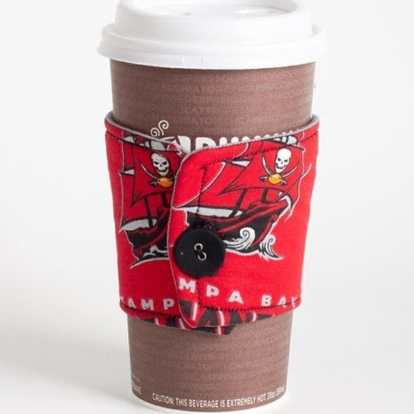Handmade Tampa Bay Buccaneers Coffee Cup Sleeve - Picture 1 of 4